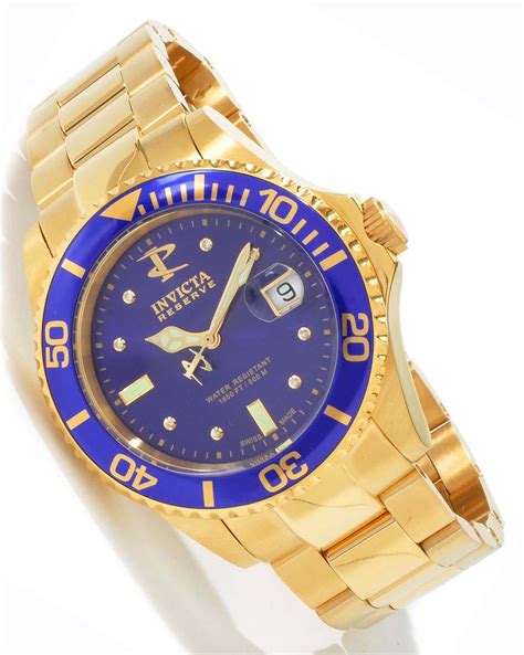 blue face gold watch fake|invicta gold watch blue face.